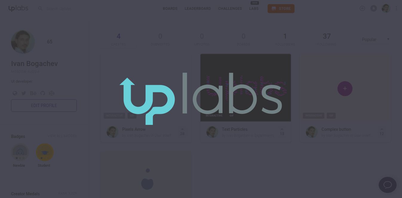 My profile on Uplabs preview